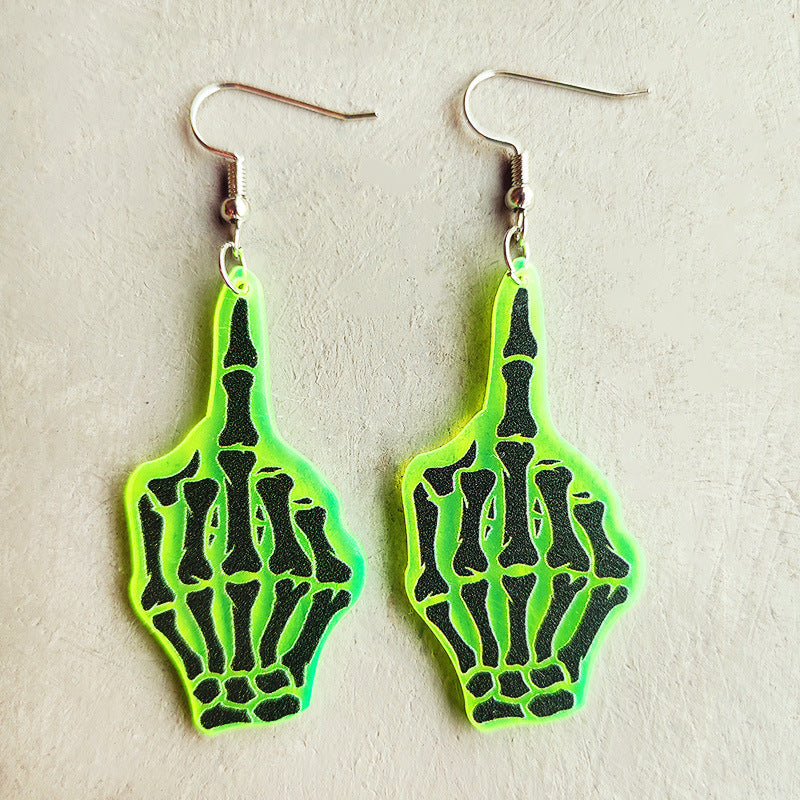 Wholesale Horror  Earrings Skull Alien UFO Witch Stove Fluorescent Acrylic Earrings